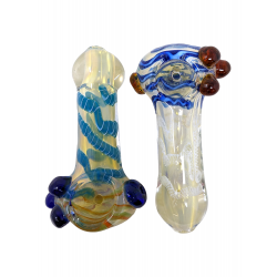 3" Twisted Rod Silver Fumed Art Hand Pipe (Pack Of 2) - [PT-595]