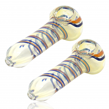 3.5" Gold Fumed Twirl Art Hand Pipe – 2ct Pack
