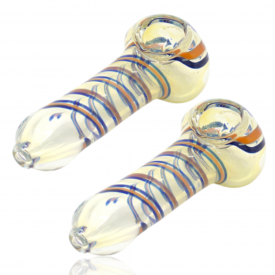 3.5" Gold Fumed Twirl Art Hand Pipe – 2ct Pack