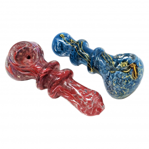 3" Frit Art Double Rim Art Hand Pipes (Pack of 2) - [RJA15]