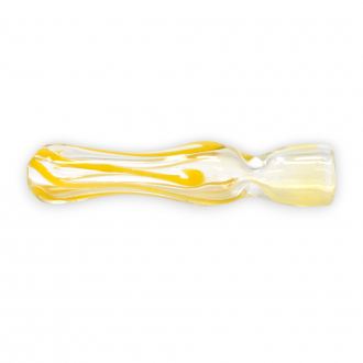 3" Assorted Design Gold Fumed Chillum Hand Pipe - 2pk
