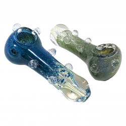 3" Frit Art Marble Design Fumed Hand Pipe (Pack of 2) - [RJA21]