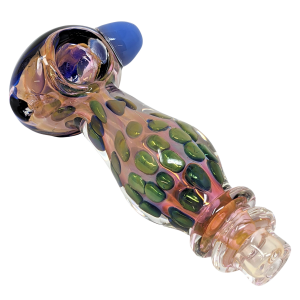 5" Heavy Gold Fumed Dot Art Double Rim Hand Pipe - (Pack of 2) [RKB39]