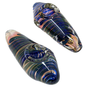 5" Heavy Gold Fumed Dicro Swirl Art Hand Pipe - (Pack of 2) [RKB56]