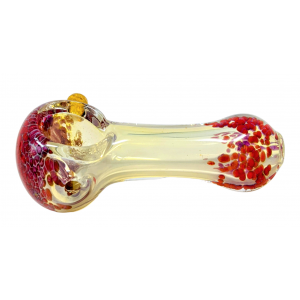 2.5" Silver Fumed Frit Art Head & Mouth Hand Pipe (Pack of 2) - [RKD07]