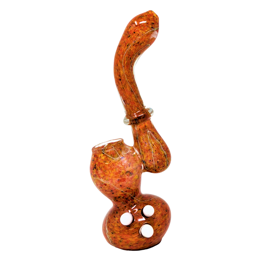 7" Mix Frit Art Bubbler Hand Pipe - [RKGS52]