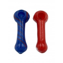 4" Solid Frit Work Spoon Assorted Colors Hand Pipe (Pack of 2) [GWRKD70]