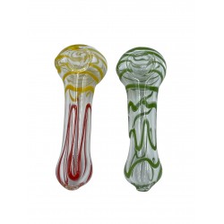4" Rod Art Work Assorted Colors Spoon Hand Pipe (Pack of 2) [GWRKD71]