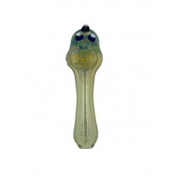 4" Silver Fumed Flower Dot Head Art Spoon Hand Pipe [GWRKD72]