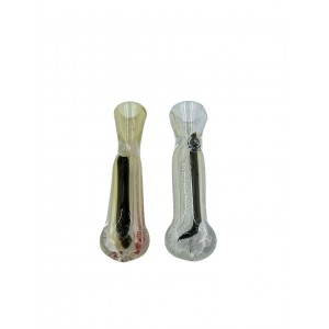 3" Silver Fumed Black Stripe Chillum Hand Pipe - (Pack of 2) [GWRKD76]
