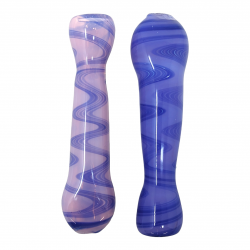 3" Assorted Slyme Wig Wag Flat Mouth Chillum Hand Pipe - (Pack of 3) [GWRKP38]