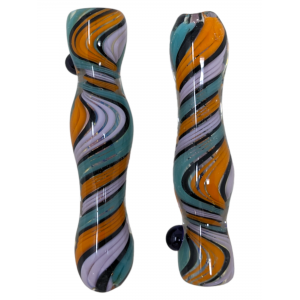 3" Tri-Color Twisted Line Rope Chillum Hand Pipe - (Pack of 2)  [GWRKP46]