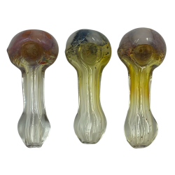 4.5" Fume & Frit Art Head Spoon Hand Pipe (Pack of 3) [RPHAN0129] 