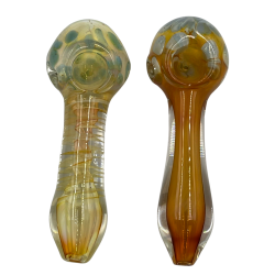 4.5" Fumed &  Dot Art Head Spoon Hand Pipe (Pack of 2) [RPHAN0134] 