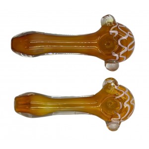 4.5" Gold Fumed Art Rod Art Head Spoon Hand Pipe (Pack of 2) [RPHAN0140] 