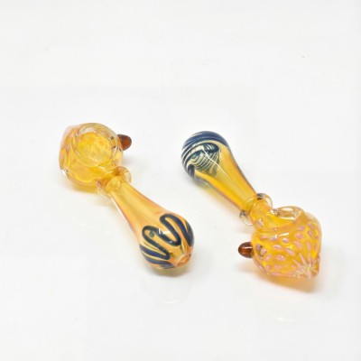5" Gold Fumed Single Rim Hand Pipe – 2ct Pack