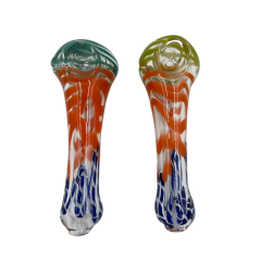 4" Assorted Color Inside Out Art Spoon Hand Pipe (Pack of 2) [SDK343] 