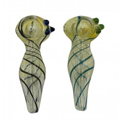 4" Silver Fumed Fat Body Art Hand Pipe (Pack of 2) [SDK384]