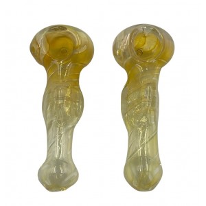 4" Silver Fumed Triangle Body Art Spoon Hand Pipe (Pack of 2) [SDK386]