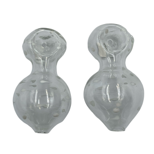3.5" Clear with Dot Art Fat Body Hand Pipe (Pack of 2) [SDK394] 