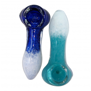 3.25" Solid 2 Tone Color Frit Art Hand Pipe (Pack of 2) [SDK497]
