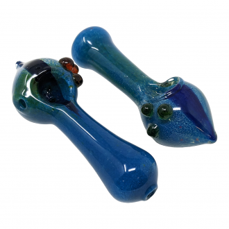 4" Solid Frit Pointed Head with 3 Marble Hand Pipe (Pack of 2) [SDK534]