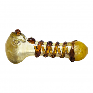 4" Assorted Ring Gold Fumed Frit Hand Pipe (Pack of 2) [SDK560]