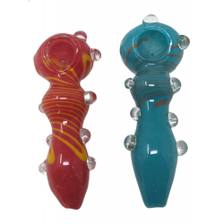 4" Solid Stones Hand Pipe Mix Colors (Pack Of 2) [SDK603]