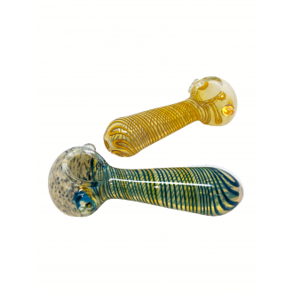 4" Frit Head Swirl Rod Art Hand Pipe - (Pack Of 2) [SDK637]
