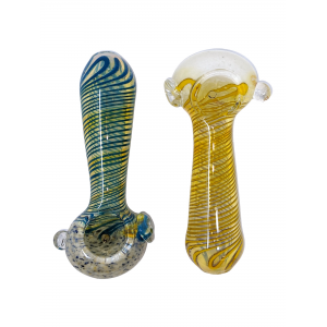 4" Frit Head Swirl Rod Art Hand Pipe - (Pack Of 2) [SDK637]