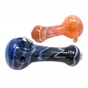 3.25" Frit Art Twisted Design Hand Pipe (Pack of 2) - [SDK642]
