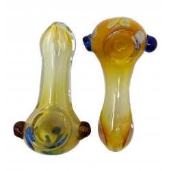 3" Gold Fumed Honeycomb Art Hand Pipe (Pack of 2) - [SDK649]