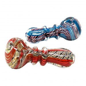 2.5" Double Rim Twisted Design Spoon Hand Pipe (Pack of 2) - [SDK656]