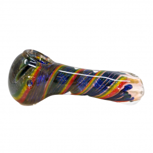 3.5" Gold Fumed Art Hand Pipe with Rasta Dicro (Pack Of 2) [SG1197]