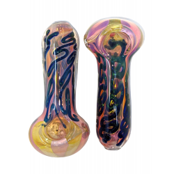 3.5" Gold Fumed Art Hand Pipe (Pack Of 2) [SG1581]