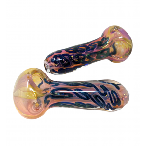 3.5" Gold Fumed Art Hand Pipe (Pack Of 2) [SG1581]