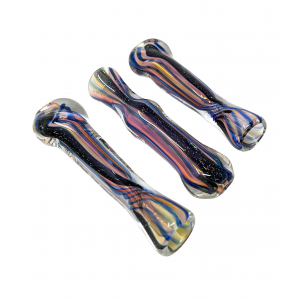 3" Gold Fumed Art Dicro Chillum Hand Pipes Pack of 3 [SG1689]