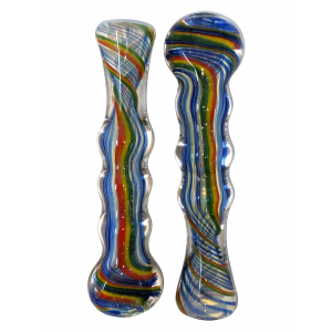 3" Gold Fumed Art with Rasta Dicro Chillum Hand Pipes Pack of 3 [SG1708]