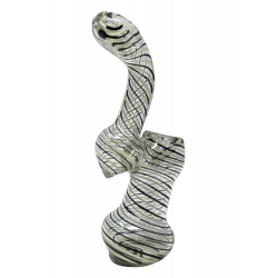 6" Slyme Thick Ribbon Flat Mouth Bubbler Hand Pipe - [SG1938]