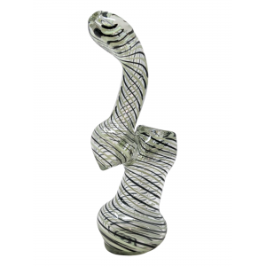 6" Slyme Thick Ribbon Flat Mouth Bubbler Hand Pipe - [SG1938]