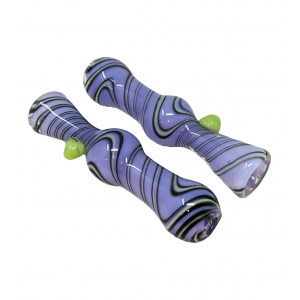 3.5" Slyme Wavy Ribbon Middle Bubble Chillum Hand Pipe - (Pack of 3) [SG2426]