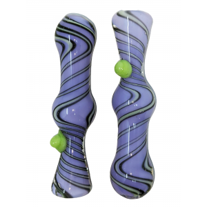 3.5" Slyme Wavy Ribbon Middle Bubble Chillum Hand Pipe - (Pack of 3) [SG2426]