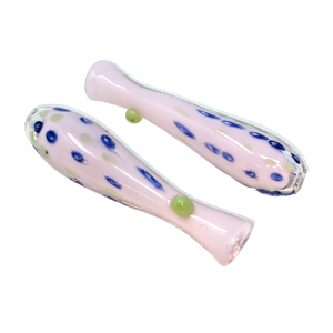 3.5" Slyme Body Dual Polka Dot Round Chillum Hand Pipe - (Pack of 3) [SG2666]