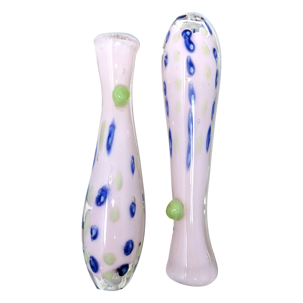 3.5" Slyme Body Dual Polka Dot Round Chillum Hand Pipe - (Pack of 3) [SG2666]