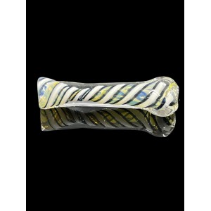 Silver Fumed Bold Swirl Ribbon Chillum Hand Pipe - (Pack of 3) [SG2732]
