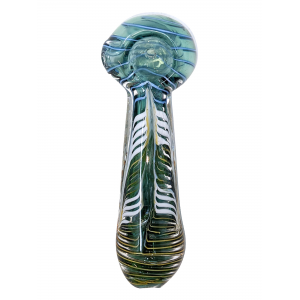5" Gold Fumed Art Double Glass Hand Pipe [SG2857]