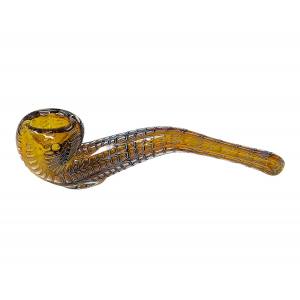5" Gold Fumed Art Double Glass Hand Pipe [SG2899]
