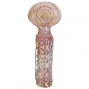 5" Gold Fumed Art Double Glass Hand Pipe [SG2904]