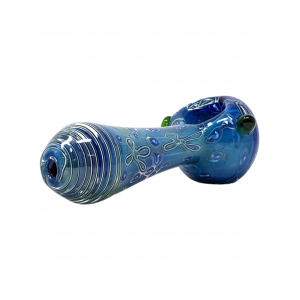 5" Gold Fumed Art Double Glass Hand Pipe [SG2907] 