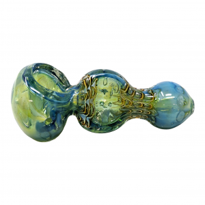5" Gold Fumed Art Double Glass Hand Pipe [SG2917]